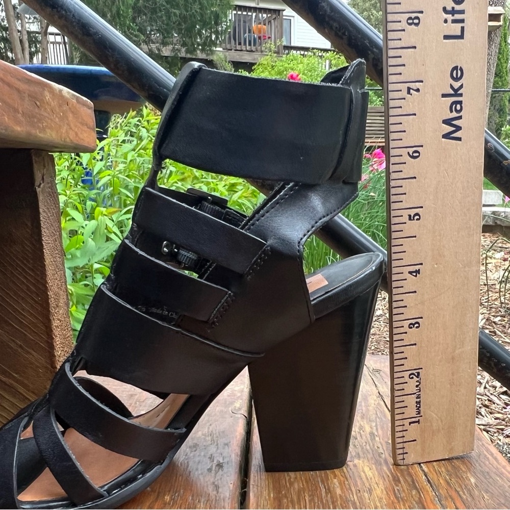 DOLCE VITA PAITYN STRAPPY BLACK LEATHER SANDALS SIZE 7.5 - Picture 11 of 14